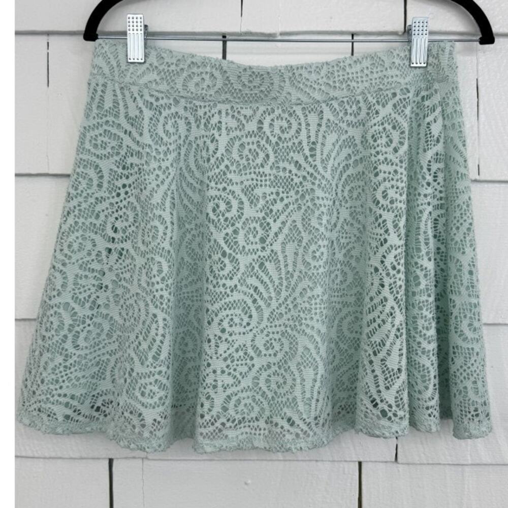 Aeropostale LRG Lace Crochet Overlay Skater Mini Skirt Fairycore Coquette Pastel